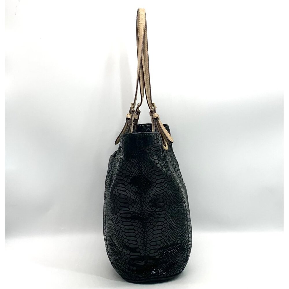 Michael Kors Jet Set Black Embossed Python Tote - image 3